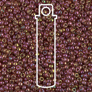 11/0 Miyuki Round Seed Beads (Dark Topaz Rainbow Gold Luster)  *approx 23 gram tube