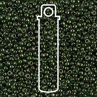 11/0 Miyuki Round Seed Beads (Olive Green Gold Luster)  *approx 23 gram tube