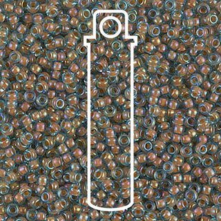 11/0 Miyuki  Round Seed Beads  (Cream Lined Aqua)  *approx 24 gram tube