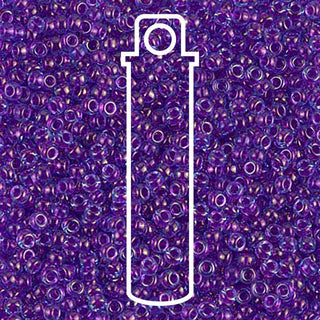 11/0 Miyuki  Round Seed Beads  (Purple Lined Aqua)  *approx 24 gram tube