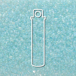 11/0 Miyuki Round Seed Beads (Fancy Lined Soft Aqua)  *approx 24 gram tube