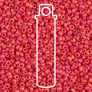 11/0 Miyuki Round Seed Beads (Matte Red AB)  *approx 24 gram tube