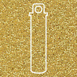 11/0 Miyuki Round Seed Beads (Duracoat Silver Lined Dyed Light Yellow)  *approx 23 gram tube