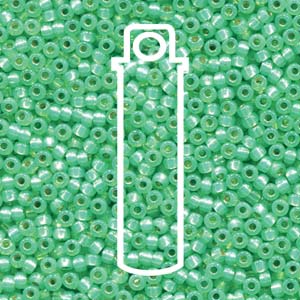 11/0 Miyuki Round Seed Beads (Duracoat Silver Lined Dyed Mint Green)*appox 23 gram tube