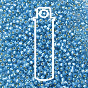 11/0 Miyuki Round Seed Beads (Duracoat Silver Lined Powder Blue )*approx 23 gram tube