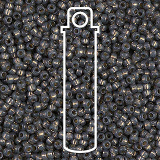 15/0 ROUND MIYUKI (Duracoat Silver Lined Dyed Smoke Grey/ Gray) -APX  8.2 GM