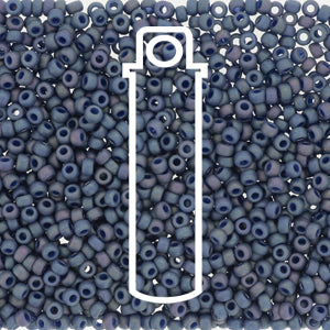 11/0 Miyuki Round Seed Beads (Frosted Opaque Glaze Rainbow Nebula Blue)  *approx 24 gram tube