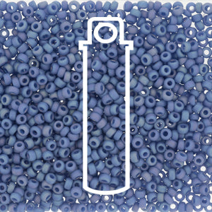 11/0 Miyuki Round Seed Beads (Frosted Opaque Glaze.  Rainbow Soft Blue)  *approx 24 gram tube