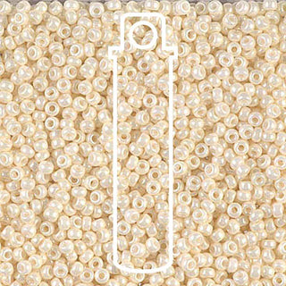 11/0 Czech Round Seed Beads  (Cream Ceylon)  *approx 23 gram tube