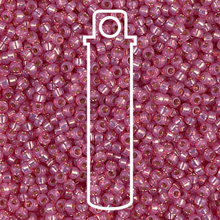 11/0 Miyuki  Round Seed Beads (Dyed Dark Rose Silver Lined Alabaster)  *approx 24 gram tube