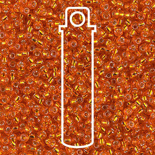 11/0  Miyuki Seed Beads  ( S/L *Silver Lined Orange)  *approx 24 gram tube