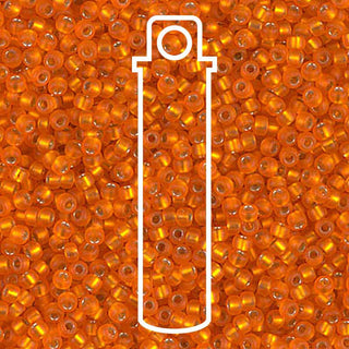 11/0  Miyuki Seed Beads  (Matte S/L *Silver Lined Orange)  *approx 24 gram tube