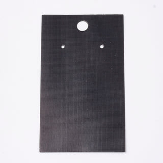 Paper Display Cards, Used For Necklaces, Earrings, Bracelets and Pendants, Rectangle, Black, 9x5x0.03cm, Hole: 0.65cm.  (Packed 50 Cards)