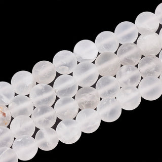 Quartz (6 mm Frosted Rounds)  *approx 60 beads per strand
