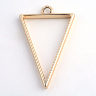 Rack Plating Alloy Triangle Open Back Bezel Pendants, Matte Gold Color, 39x25x3.5mm, Hole: 3mm(Packed 2) )
