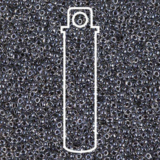 15/0 ROUND MIYUKI (SPARKLE Dark Grey/ Gray LINED CRYSTAL) -APX 8.2GM