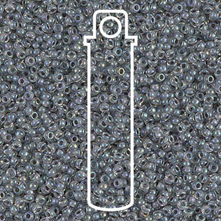 15/0 ROUND MIYUKI (Lined Dark Grey AB) -APX 8.2GM