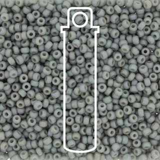 15/0 ROUND MIYUKI (Opaque Glaze Rainbow Cadet Grey/ Gray) -APX 8.2GM