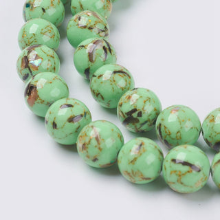 Sea Shell & Howlite Beads.  8mm.  Round.  (Approx 50 Beads).  *See Drop Down for Color Options.