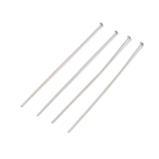 Brass Ball Head pins, Platinum, 70x0.6mm, 22 Gauge, Head: 1. 5mm.  (Packed 100 Pins)
