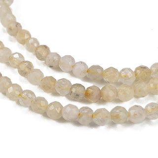 Natural Citrine Beads Strands, Faceted, Round, 3mm, Hole: 0.8mm, about 124pcs/strand, 15.35''(39cm)