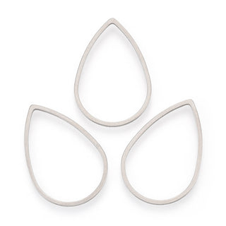 Tarnish Resistant 304 Stainless Steel Linking Rings, Teardrop, Stainless Steel Color, 29x20x1mm, inner measure: 27x18mm  (Packed 10)