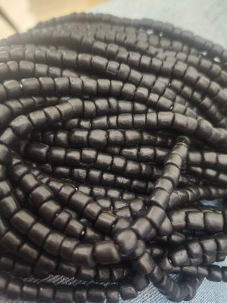 Indonesian Glass "Tube" beads.  approx 4 x 4mm.  24" strand.  Approx 150 Beads/ Strand.  *Black