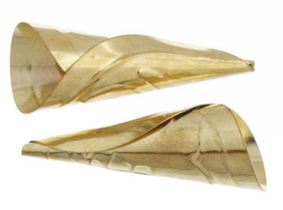 Cones Embossed.   45mm.    Brass Pow Wow Tulip Pattern Jingle Cones.  (Packed 25)