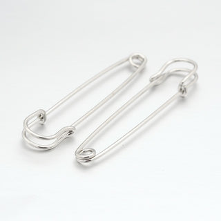Iron Safety Pins, for Brooch Making, Kilt Pin/ Needle, Platinum, 65x17x6mm.   *Packed 5