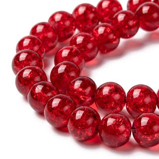 Glass (Crackle) Rounds *Red! (See Drop Down For Size Options)