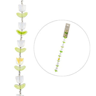 Crystal Lane DIY Flower 7in Bead Strand Tulip CRYSTAL WITH GOLD, 14x16mm, (9 Pieces)