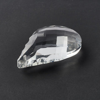 Transparent Glass Big Pendants, for Chandelier Crystal Hanging Pendants/ Ornaments, Faceted, Teardrop, Clear, 60~63x40x16.5mm, Hole: 1.6mm. Sold Individually.