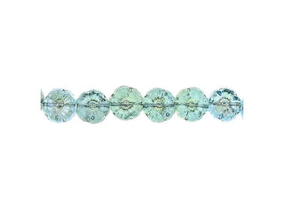 Czech Flower- Glass Bead Cinquefoil Flower Bead - 9mm - Clarit on Aqua (Strand Apx 22pcs)