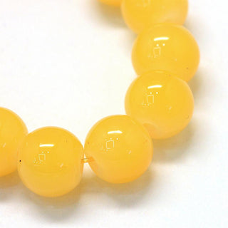 Jelly Style Beads.  Sunshine Yellow  (Glass Beads) 10mm Size.  (Approx 38 Beads)