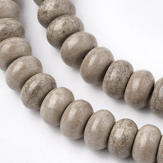 Agate Rondelle Beads.  Slate grey color.  8x4mm.  (Approx 90 Beads).