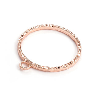 Zinc Alloy Open Back Bezel Pendants, Ring/Circle, Rose Gold Color, 28x24x2mm, Hole: 2.5mm.(Packed 2) )