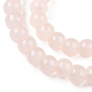 Glass Beads (Peach Puff.  Round 4.5 mm) (approx 100 beads per 16" Strand)