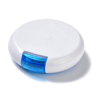 Plastic Bead Container, for Small Parts, Hardware and Crafts, 7 Compartments, Flat Round, Deep Sky Blue, 9.05x2.4cm, Hole: 28x13mm, Inner Diameter: 2.7x2.7cm