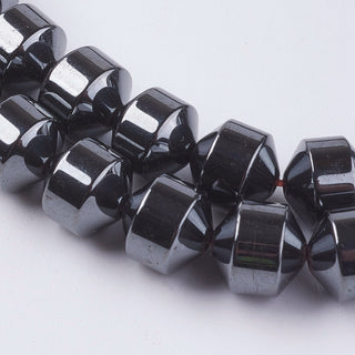Magnetic Hematite Beads, Black, 6x6mm, Hole: 1mm, approx 60 Beads.