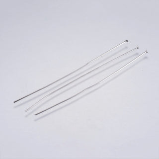 304 Stainless Steel Head Pins.  (Packed 25 Pins).  70 x .07 mm size.  (Stainless Color) *Packed 25 Pins