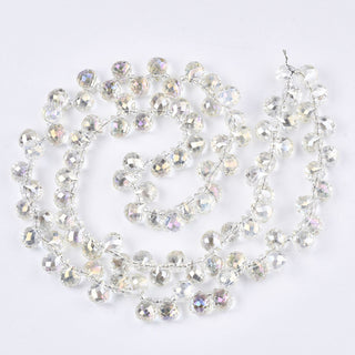 Transparent Glass Beads Strands, Top Drilled Beads, AB Color Plated, Faceted Teardrop, Soft Goldenrod, Teardrop: 9.5x8mm, Hole: 0.8mm, Beads: 3~4x2.5~3.5mm, about 95pcs/strand, 21.65 inch(55cm) (Copy)