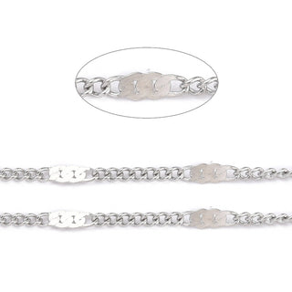 304 Stainless Steel Figaro Chain, Soldered, Stainless Steel Color, 2~5x1.5~2x0.2~0.3mm *Sold by the Foot