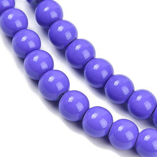 Glass Beads.  Round,  *Mauve , 8mm; Hole: 1.3~1.6mm, *Approx 50 Beads