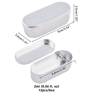 Aluminum Box, Column, Needle Box, Platinum, 3.6x9x2.6cm, Inner Size: 3.2x8.8cm, Capacity: 2ml(0.06 fl. oz).  Sold Per single Box