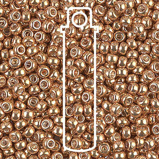 Seed Bead (MIYUKI 6/0)  Round.  (Galvanized Yellow Gold)  20gm tube.