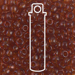 Seed Bead (MIYUKI 6/0)  Round.  (Transparent Dark Topaz)  approx 20gm tube.