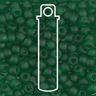 Seed Bead (MIYUKI 6/0)  Round.  (Matte Transparent Green)  20gm tube.