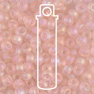 Seed Bead (MIYUKI 6/0)  Round.  (Matte Transparent LIGHT Tea Rose)  approx 20gm tube.