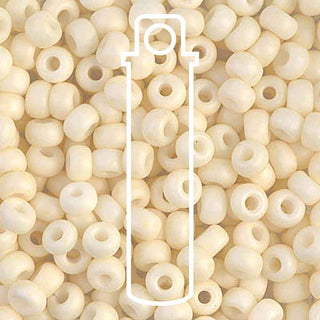 Seed Bead (MIYUKI 6/0)  Round.  (Matte Opaque Cream)  20gm tube.