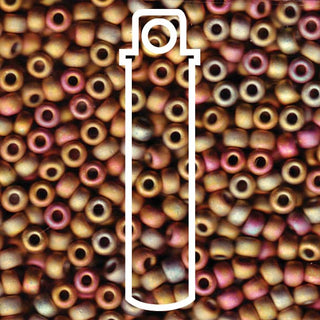 Seed Bead (MIYUKI 6/0)  Round.  (Matte Metallic Khaki Iris).  20gm tube